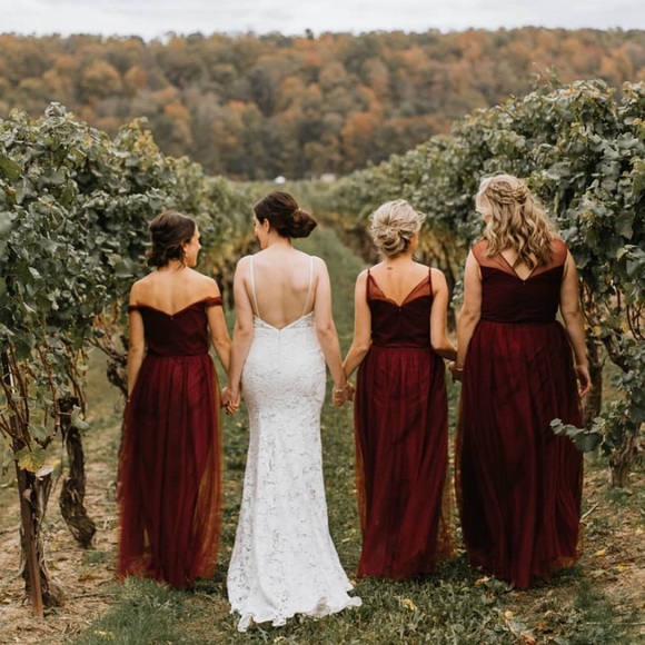 Adifa Burgundy Tulle Gown - For You Dress - bridesmaid or prom - Picture 2 of 9